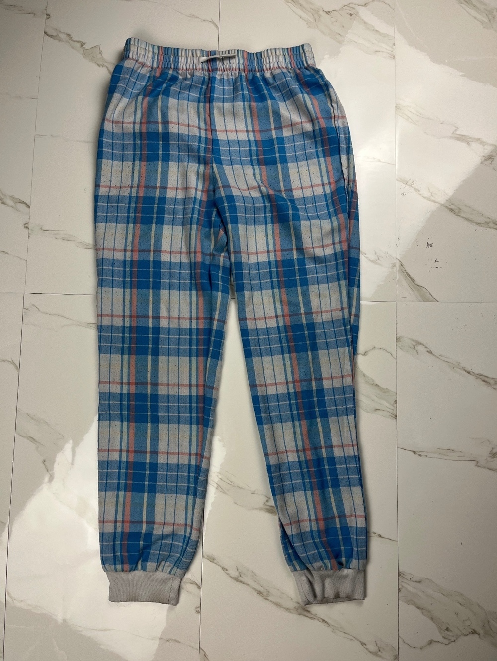 Cat & Jack Blue Plaid Sleepwear Pants L 12/14 Flame Resistant